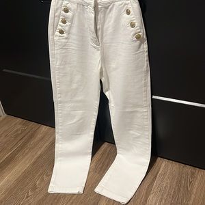 Zara white jean with gold button size XS